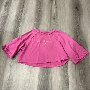 Gymshark Pink Graphic Cropped Sweatshirt